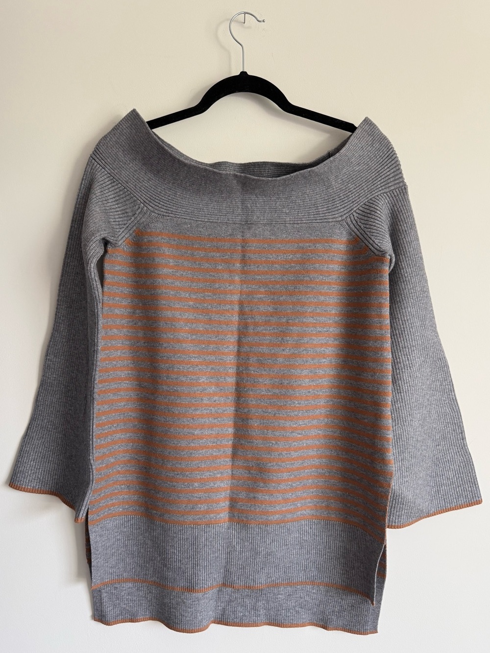 NWOT Anthropologie bell-sleeved boatneck striped sweater
